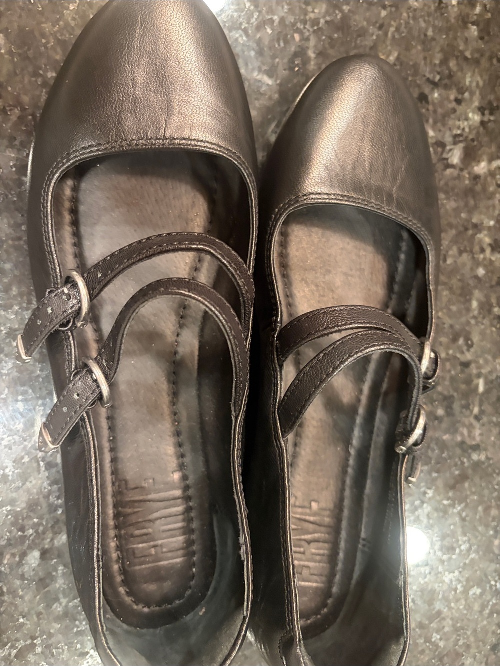 FRYE Black Mary Jane Flats - Double Strap Comfort